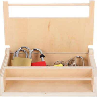 Boîte à serrures Montessori en bois pour enfants 2 ans
