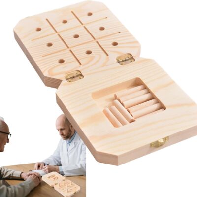 Boîtier en bois à 9 trous pour coordination et dextérité