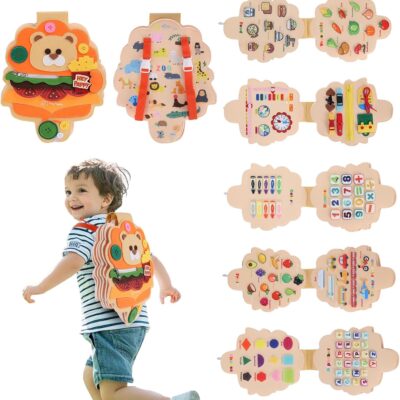 Busy board montessori 12 en 1 pour l'éveil et la motricité des tout-petits
