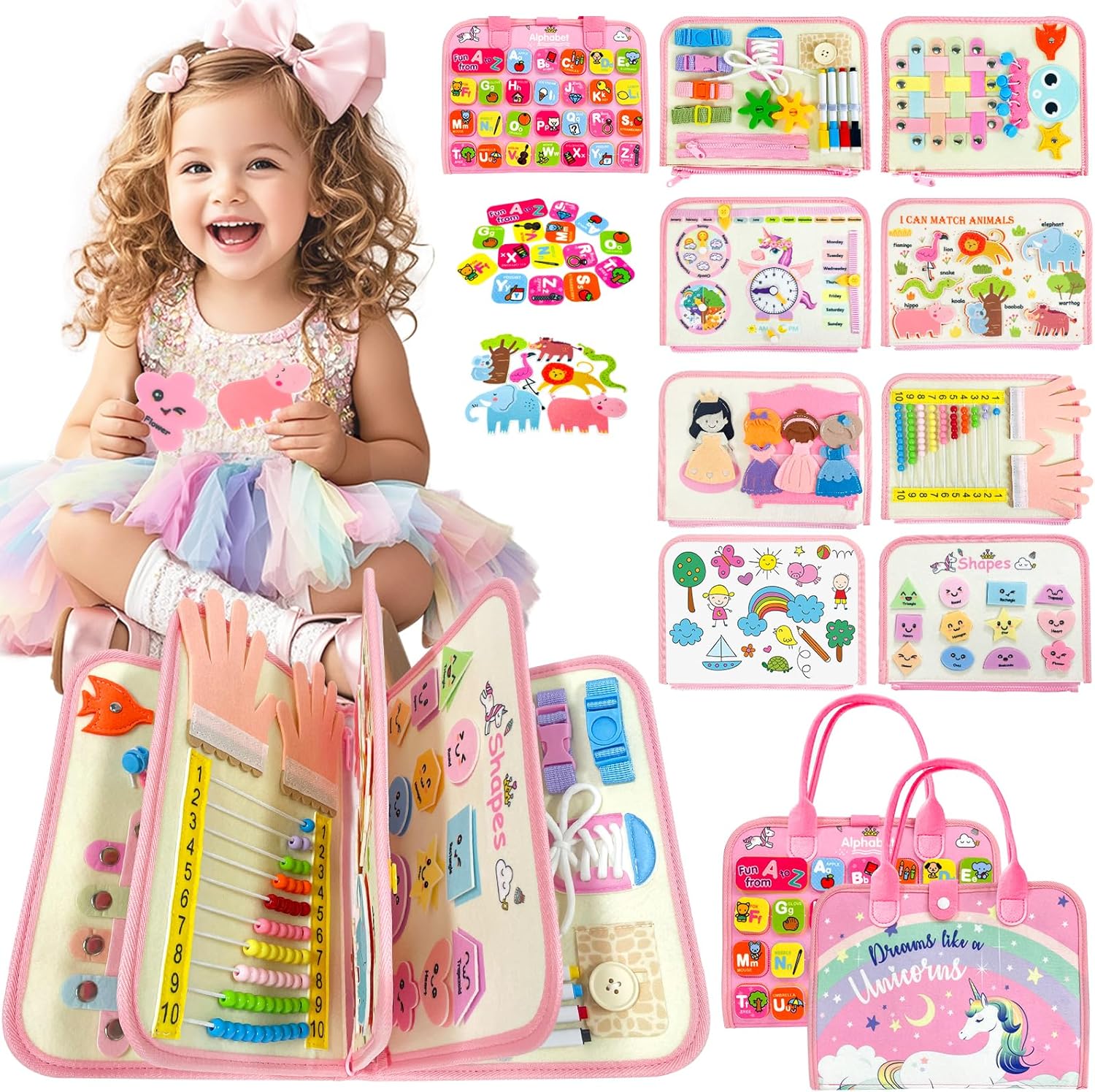 Busy board montessori pour enfants de 1 à 5 ans