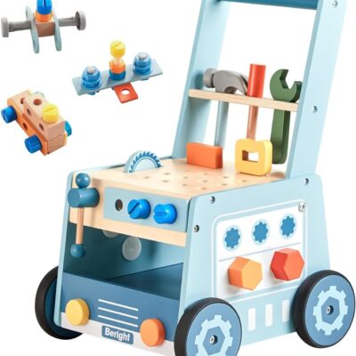 Chariot de marche en bois Montessori pour bébé et tout-petits