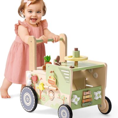 Chariot de marche en bois évolutif pour bébés