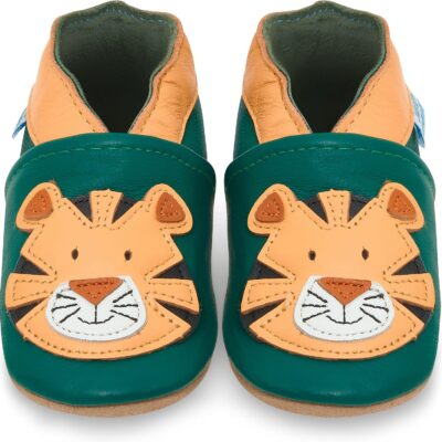Chaussons bébé en cuir souple antidérapants montessori