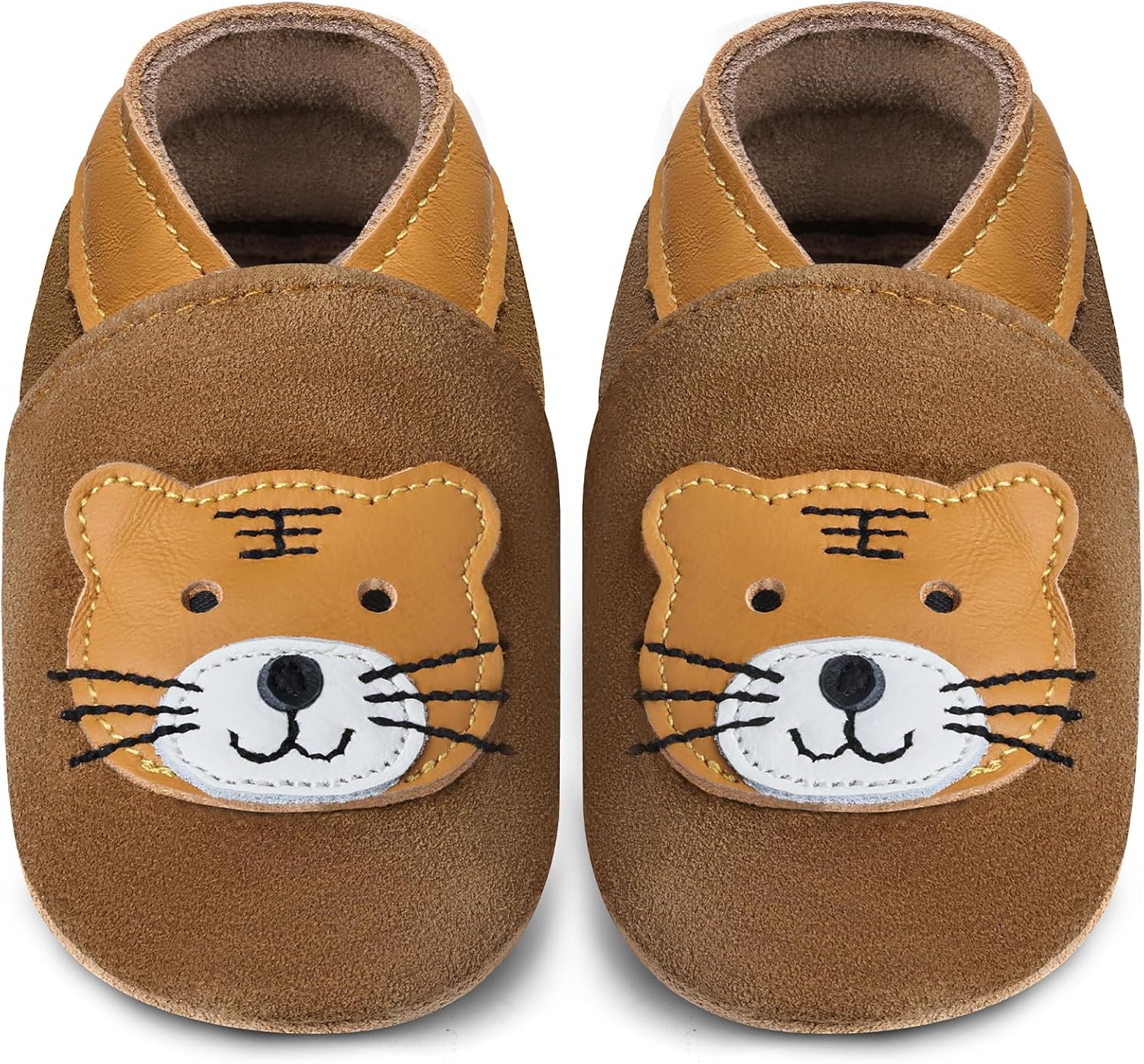 Chaussons bébé en cuir souple antidérapants premiers pas