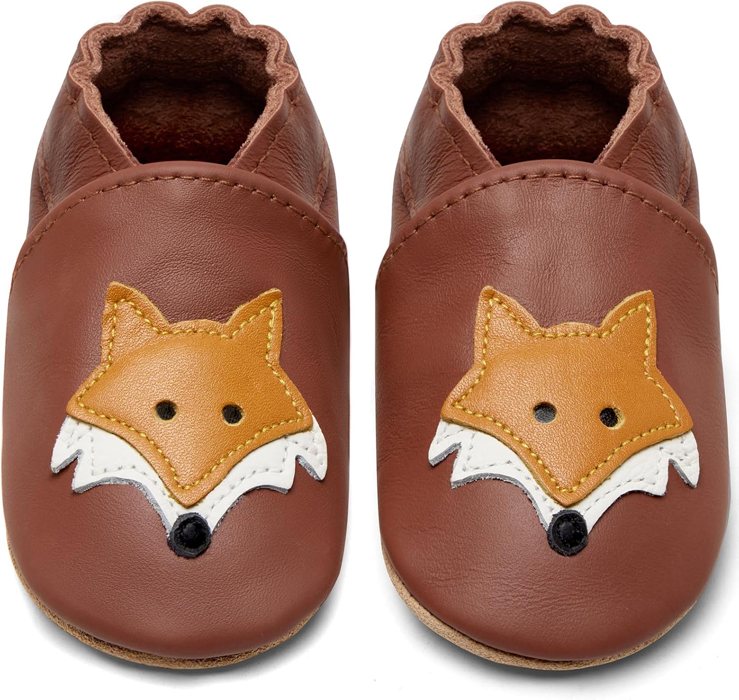 Chaussons bébé en cuir souple pour premiers pas montessori