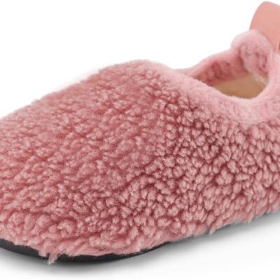 Chaussons enfant antidérapants en sherpa montessori
