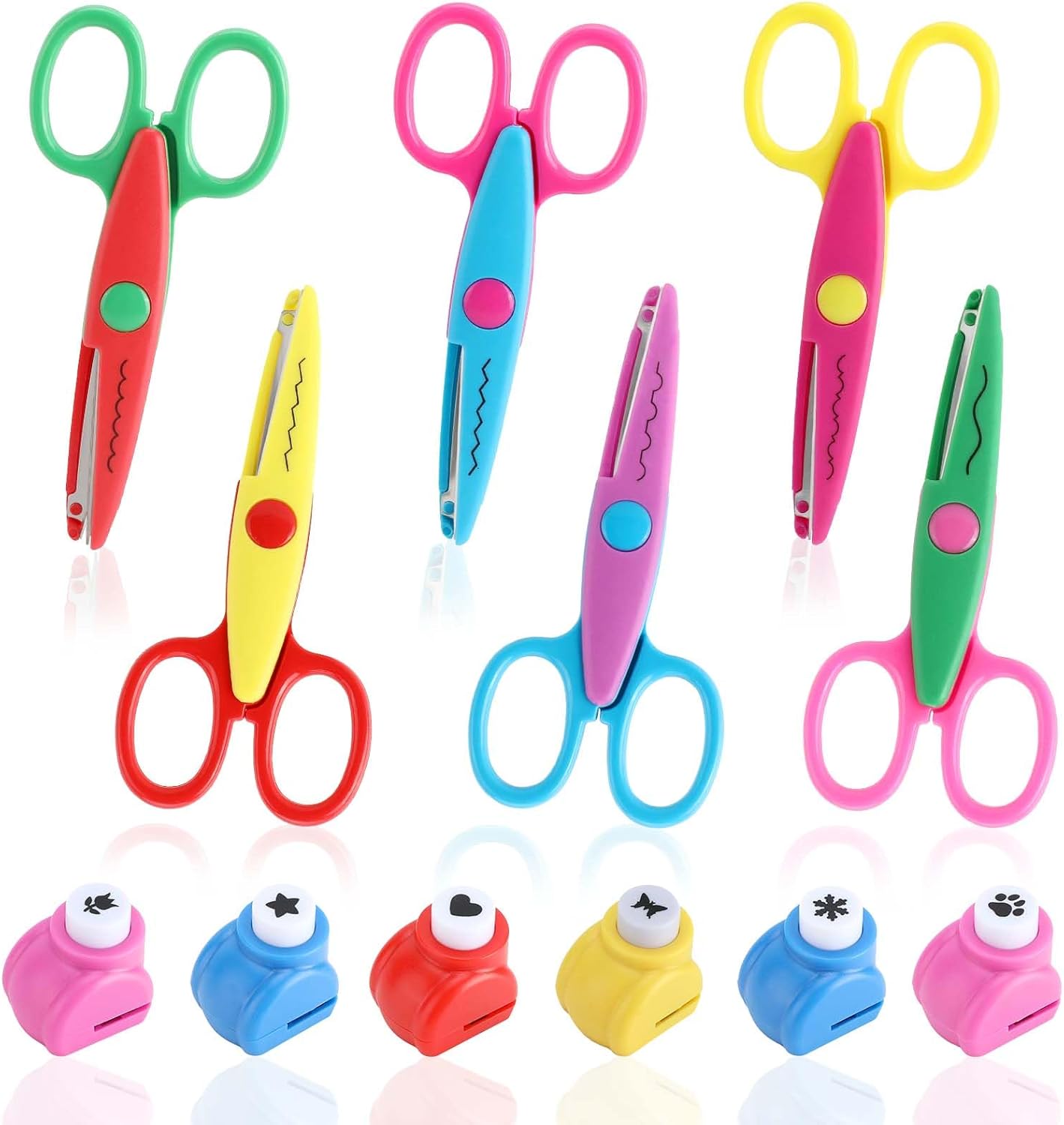 Ciseaux d'apprentissage pour enfants avec perforatrices et formes variées