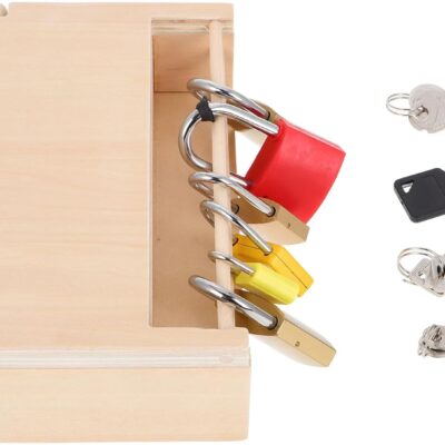 Coffret éducatif Montessori mini-cadenas en bois pour enfants 3 ans et plus