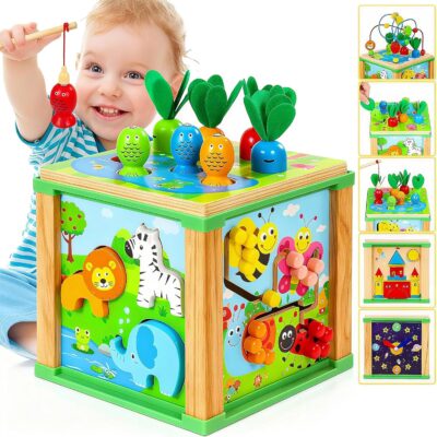 Cube d'activité montessori pour bébé 1 an et enfant 18 mois