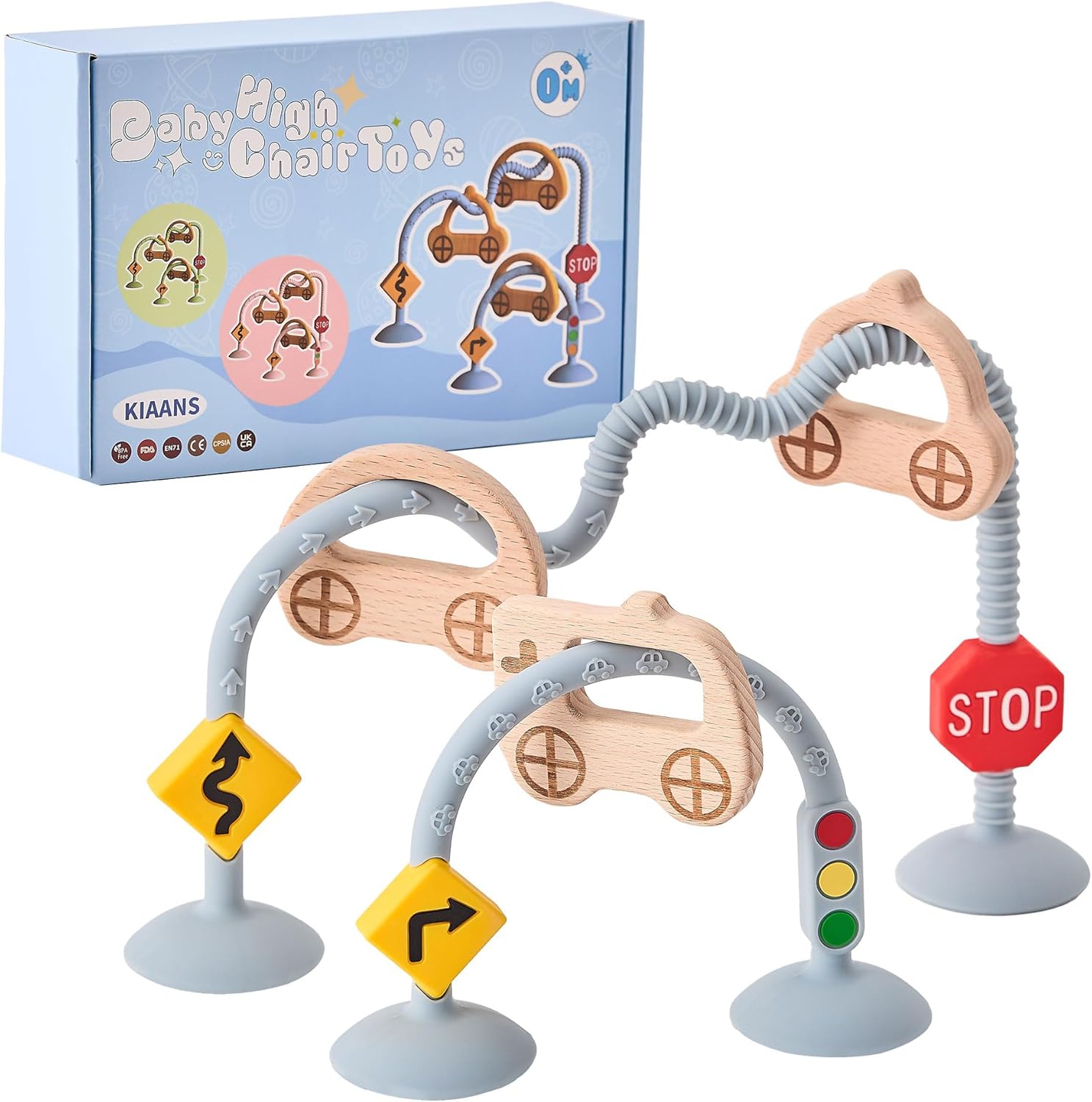 Cube d'activité sensoriel pour bébé avec ventouse et boulier Montessori