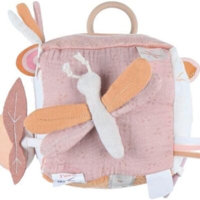 Cube d'activités rose en velours pour bébé - Noukie's