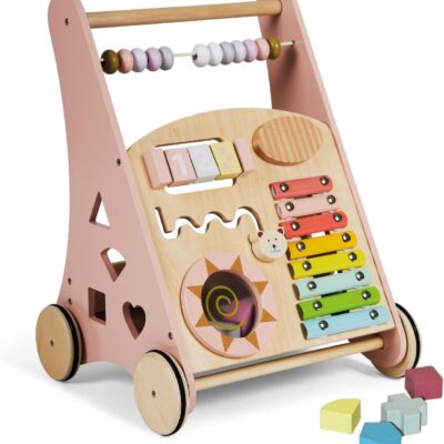 Déambulateur en bois Montessori avec jouets et activités pour bébé 12 mois+