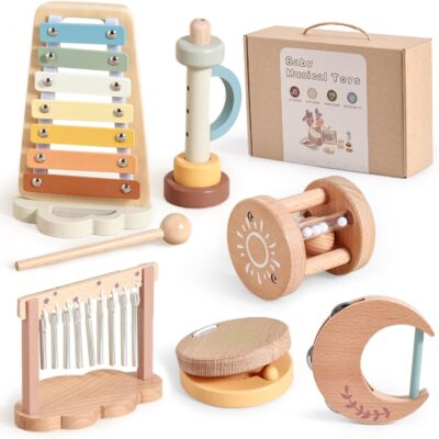 Ensemble d'instruments de musique Montessori en bois pour enfants