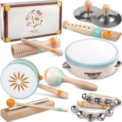 Instruments de musique en bois pour bébés et tout-petits Montessori