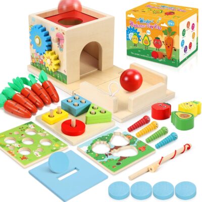 Jeu Montessori en bois pour bébé 1 à 4 ans - Jouet éducatif et d'éveil