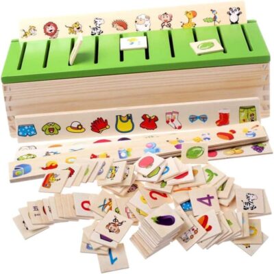 Jeu éducatif Montessori de tri pour tout-petits avec cartes et bandes