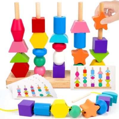 Jeu montessori 2 en 1 en bois pour enfants 2 à 4 ans