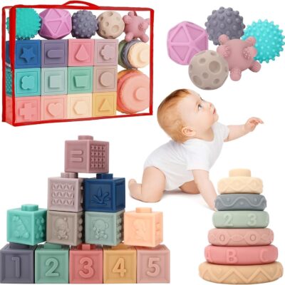 Jeux Montessori et cubes sensoriels pour bébé 6-12 mois