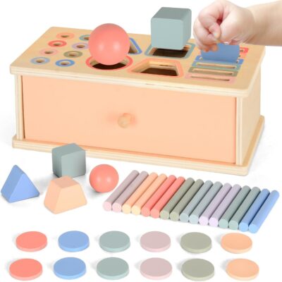 Jouet Montessori en bois pour bébé 1 an et motricité fine