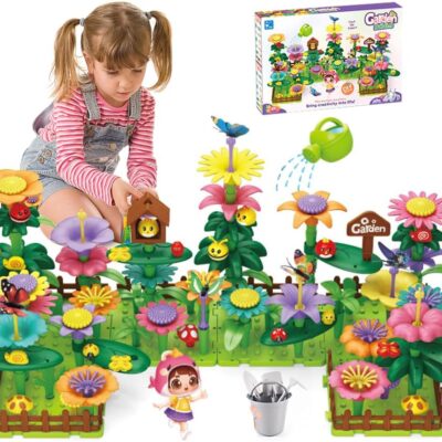 Jouet de construction de jardin fleuri montessori