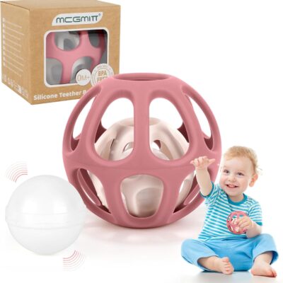 Jouet de dentition bébé balle sensorielle montessori sans BPA