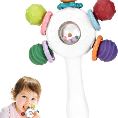 Jouet de dentition et hochet sensoriel Montessori pour bébé