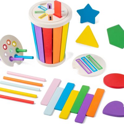 Jouet de tri Montessori en bois pour bébé 1-2 ans.