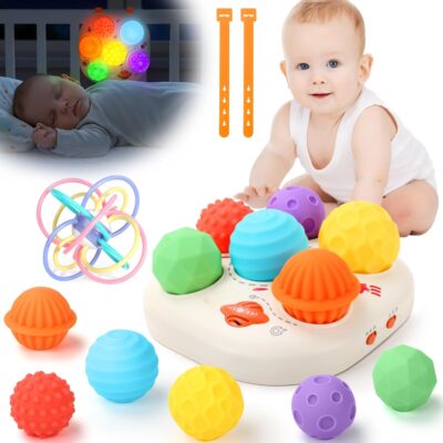 Jouet d'éveil musical et lumineux Montessori avec balles sensorielles