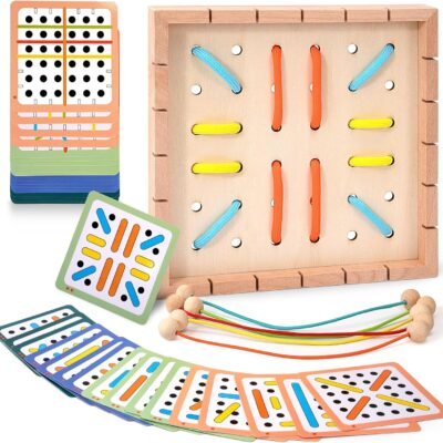 Jouet éducatif géoplan Montessori en bois pour enfants