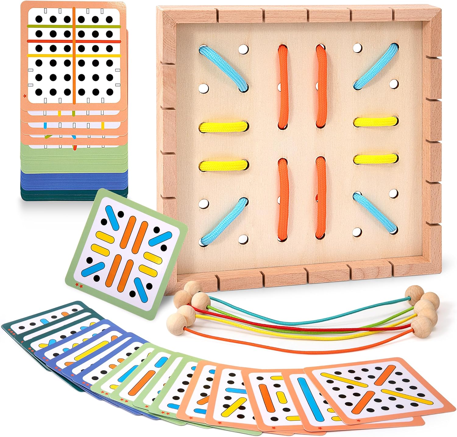 Jouet éducatif géoplan Montessori en bois pour enfants