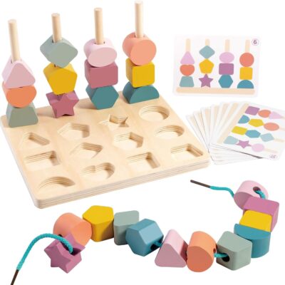 Jouet montessori éducatif pour motricité et apprentissage des formes et couleurs