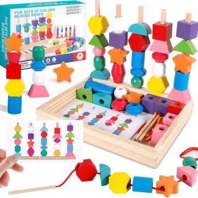 Jouet montessori en bois 3 en 1 pour développer les compétences des 2-5 ans