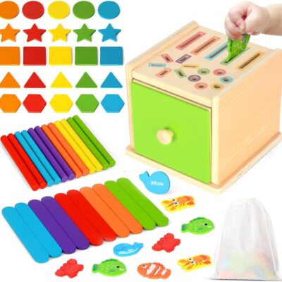 Jouet montessori en bois pour bébé 1 an jeu éducatif formes et couleurs
