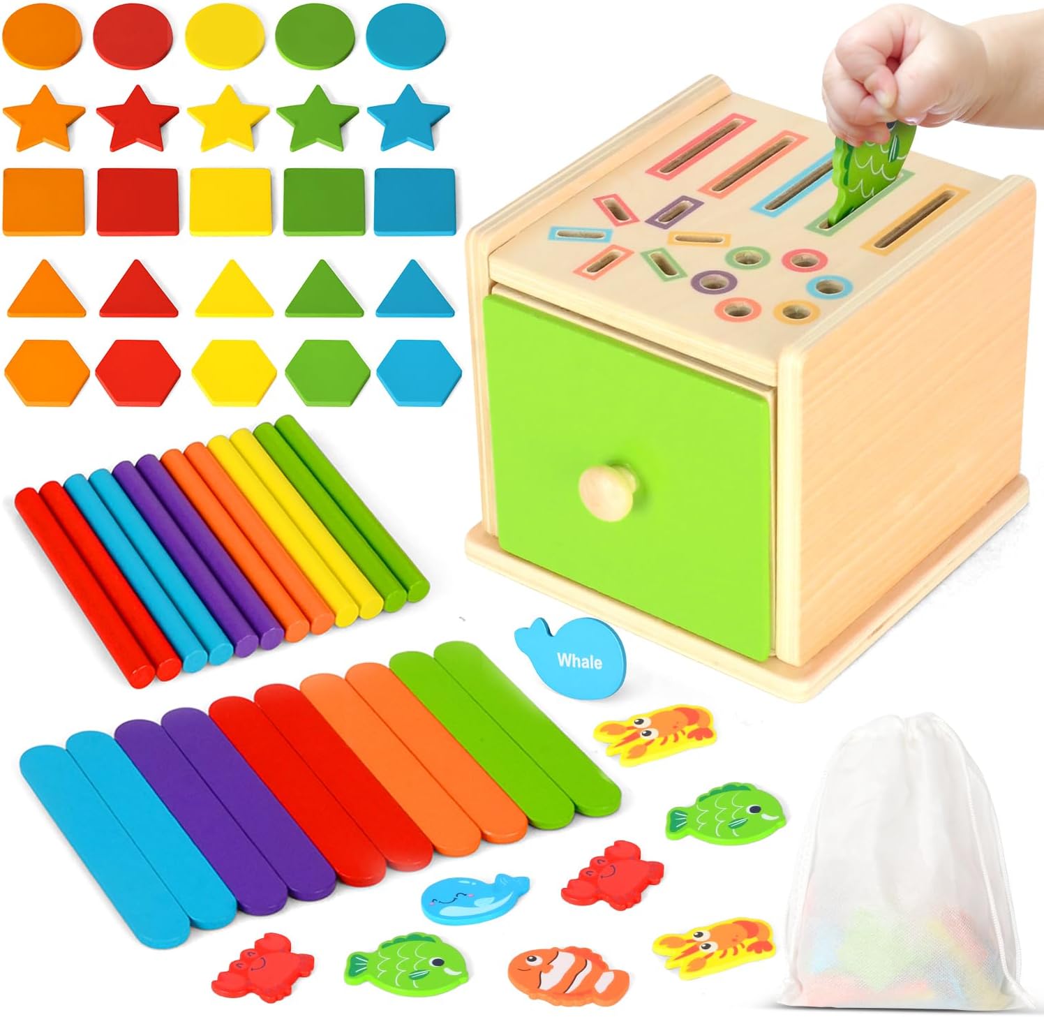 Jouet montessori en bois pour bébé 1 an jeu éducatif formes et couleurs