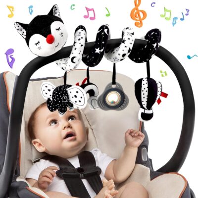 Jouet spirale d'activité en peluche avec musique pour bébé