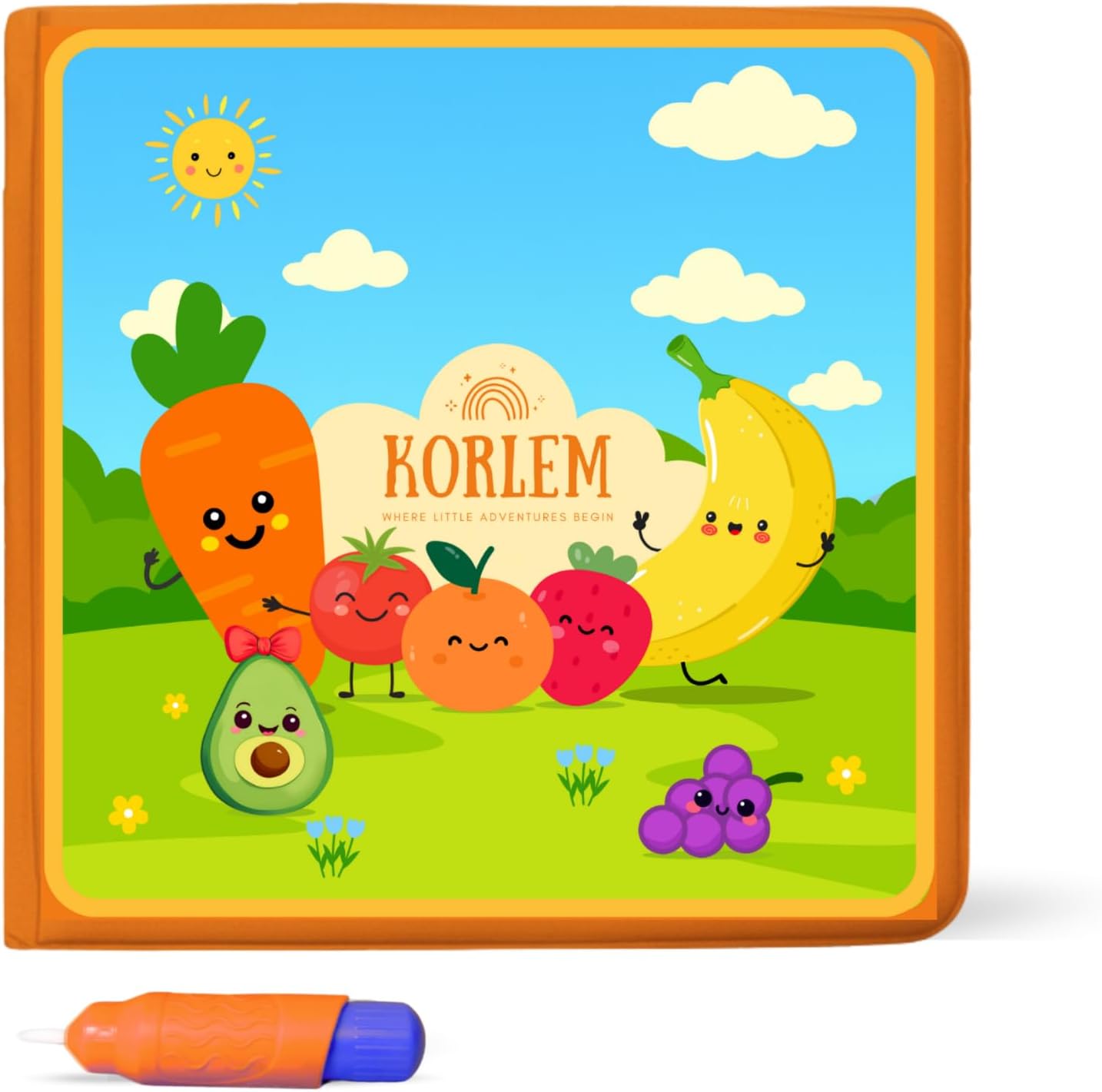 Livre de coloriage réutilisable à l’eau thème jardin Montessori