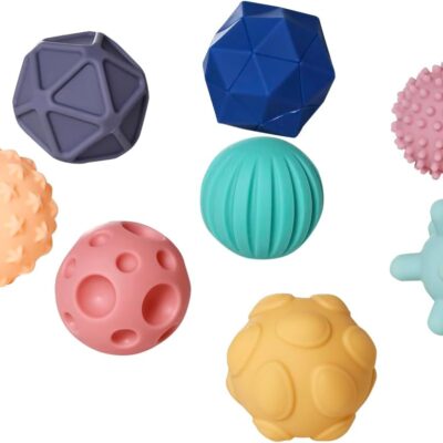 Lot de 8 balles sensorielles Montessori multicolores