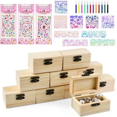 Mini coffres au trésor en bois à personnaliser - lot de 10