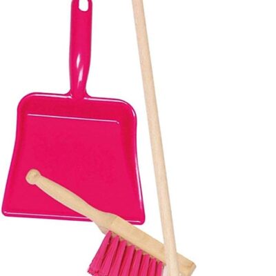 Outillage de jardin rose pour enfants - pelle et balai