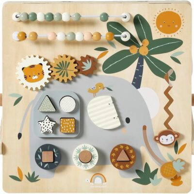 Panneau d'activités en bois Tanzanie blanc pour enfants