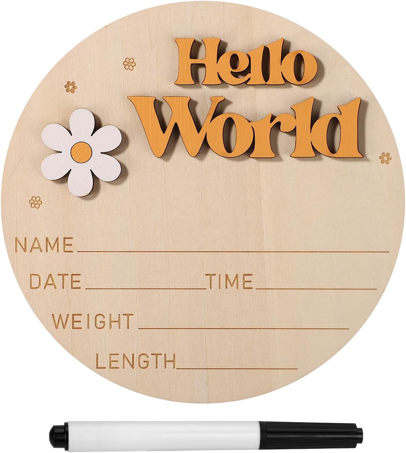 Panneau d'annonce de naissance en bois pour bébé