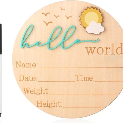 Panneau d'annonce en bois pour naissance et baby shower