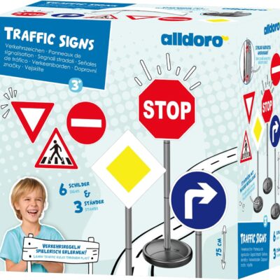 Panneaux de signalisation éducatifs pour enfants - Lot de 6