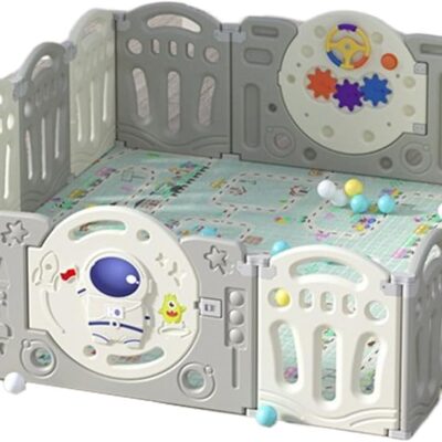 Parc modulable bébé pliable avec tapis anti-collision