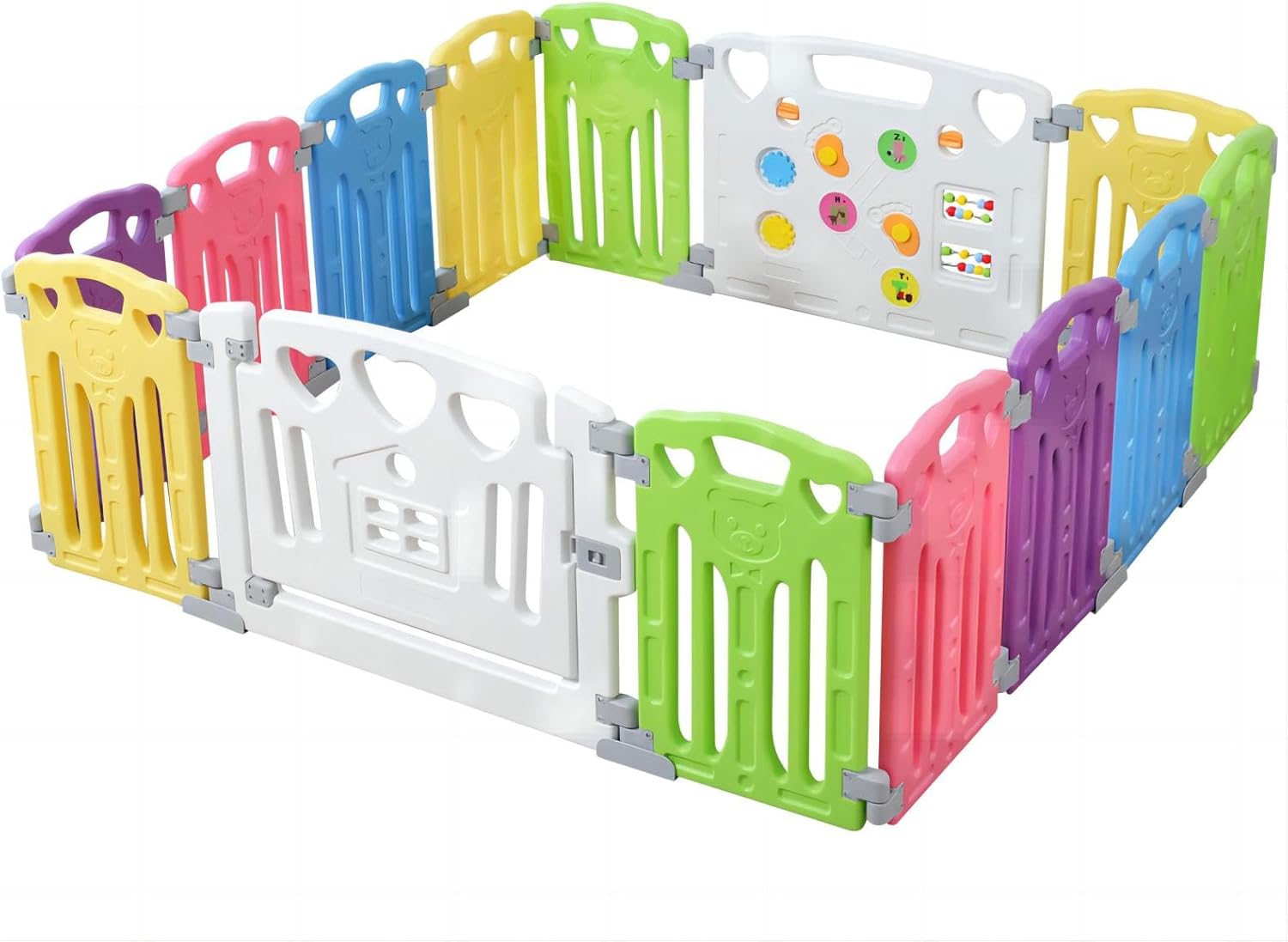 Parc modulable pour bébé avec 14 panneaux sécurisés