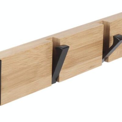 Patère murale 4 crochets rétractables pour manteaux et accessoires