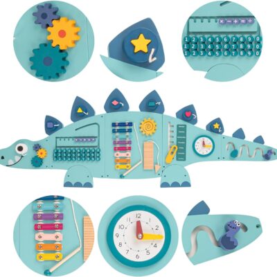 Planche d'activité montessori dinosaure en bois pour enfants