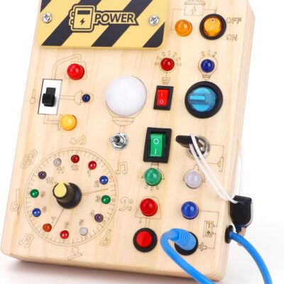 Planche d'activités Montessori avec interrupteurs et lumières LED pour enfants