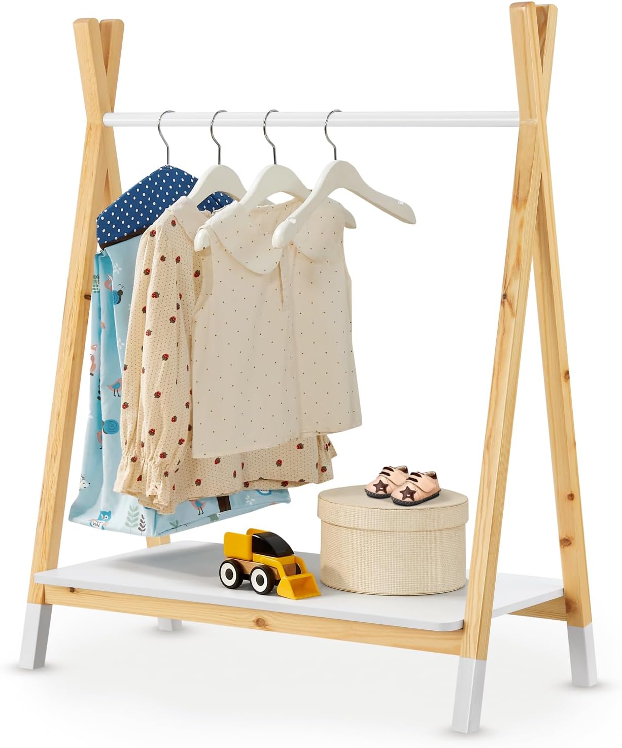 Porte-manteau montessori Heidy en bois pour enfants.
