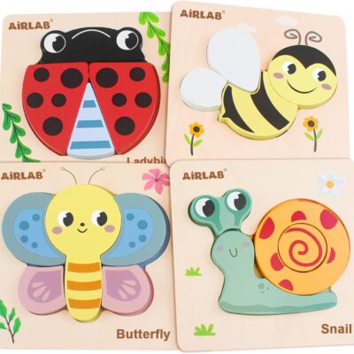 Puzzle en bois éducatif montessori pour enfants 1 à 4 ans